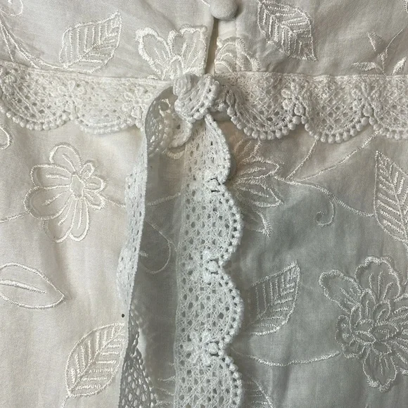 Alice‎ + Olivia Off White Stori White Eyelet Midi Dress Size 6 NWOT - Picture 12 of 14